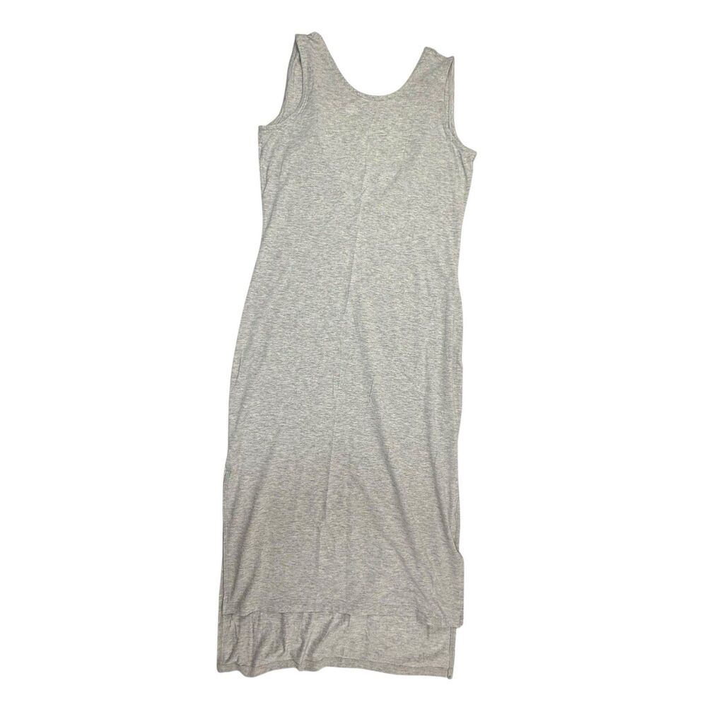 Athleta Sleeveless Midi Dress Small Gray Scoop Back Tank Athleisure Side Slits